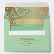 Sage Elegante Artdeco Diamante Dourado Casamento