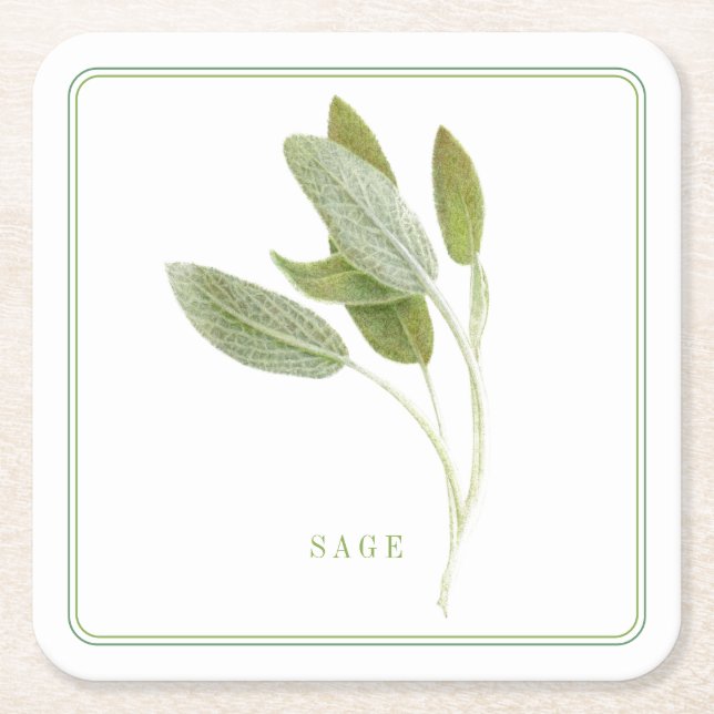 SAGE FRESCO Porta-copos de Papel Quadrado (+texto) (Frente)