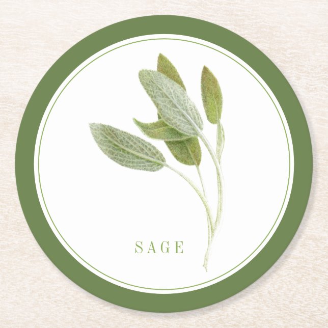 SAGE FRESCO Porta-copos de Papel Redondo (+texto)  (Frente)