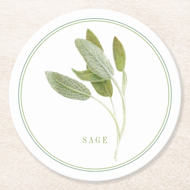 SAGE FRESCO Porta-copos Redondos de Papel (+texto) (Frente)