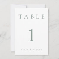 Sage Green 1 Número da Tabela de Casamento/Eventos