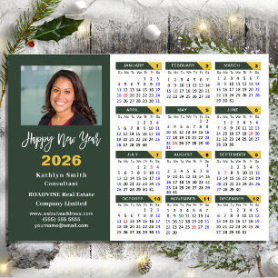 Sage Green 2026 Calendar Business Simple Magnetic