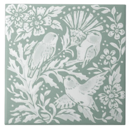 Sage Green Birds Thiste Nature Scende Azulejo cerâ