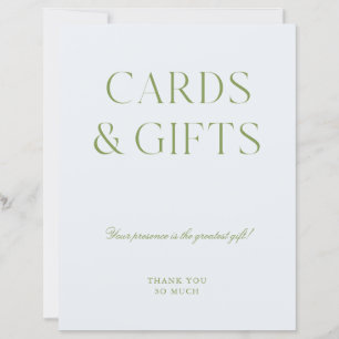 Sage Green & Blue Cards & Gifts Sign