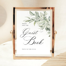 Sage Green Botanical Guest Book Wedding Table