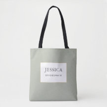 Sage Green Bridesmaid Tote Bag simples Elegante Do