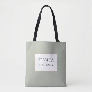 Sage Green Bridesmaid Tote Bag simples Elegante Do