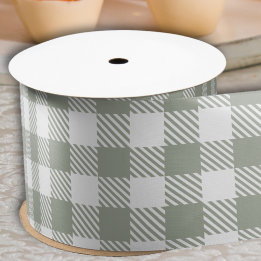 Sage Green Buffalo Plaid Gingham Checked Country 