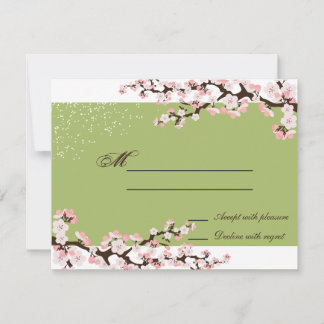 Sage Green Cherry Blossom Resposta de Casamento RS