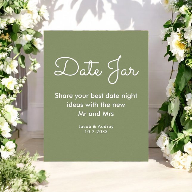 Sage Green Date Jar Chá de casamento Poster (Criador carregado)