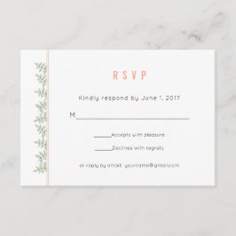 Sage Green deixa Coral Border Weding RSVP