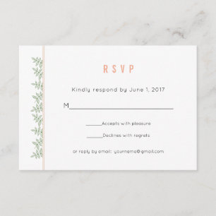 Sage Green deixa Coral Border Weding RSVP