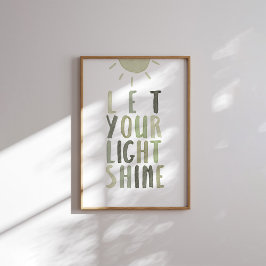 Sage green deixe sua luz brilhar poster