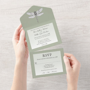 Sage Green Dragonfly Wedding