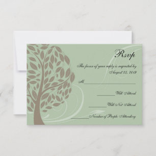 Sage Green e Soft Brown Estilizaram Eco Tree RSVP