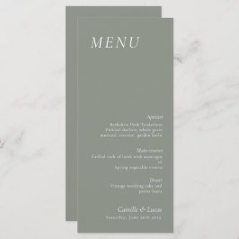 Sage Green elegant Wedding Menu