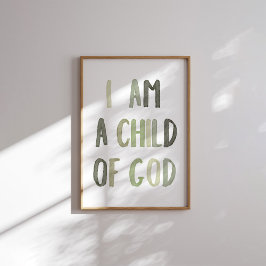 Sage Green Eu sou uma criança de Deus poster