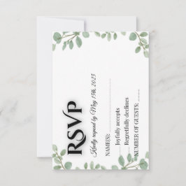 Sage Green Eucalyptus Wedding RSVP Card