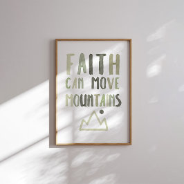 Sage green Faith pode mover suas montanhas poster