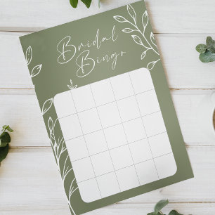 Sage Green Flowers - Jogo do Chá de panela Bingo