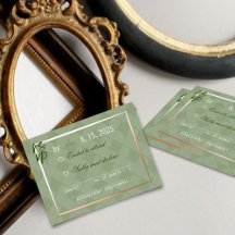 Sage Green Harlequin Wedding RSVP — Inserção de Re