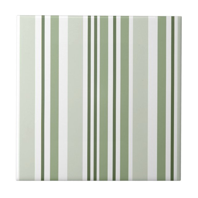 Sage Green (Light, Medium, Dark) and White Stripes (Frente)