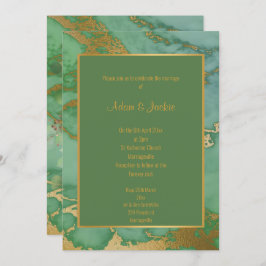 SAGE GREEN MARBLE WEDDING CONVITE