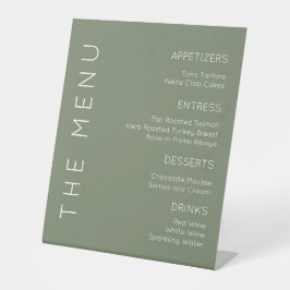 Sage Green Menu Sign, Menu Moderno Sinal