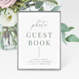Sage Green Modern Elegant Photo Book Sign