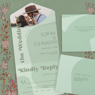 Sage green retro typografia fotografia casamento r