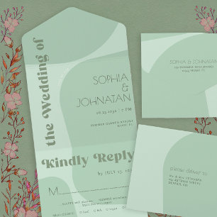 Sage green retro vibes ousadia tipografia casament