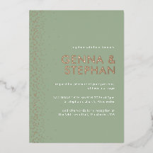 Sage Green Shimmer — cartão de convite para casame