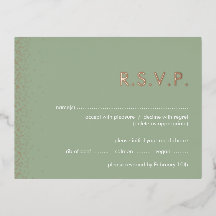 Sage Green Shimmer do casamento RSVP cartão postal