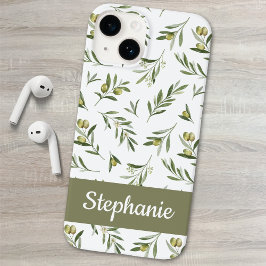 Sage Green Watercolor Olives Name