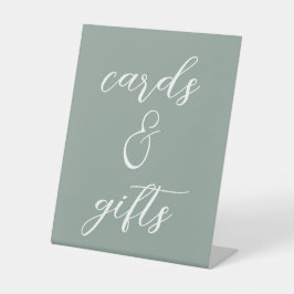 Sage Green Wedding Card e Gift Pedestal Sign