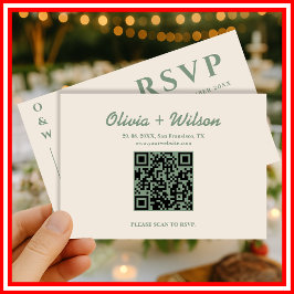 Sage Green Wedding Código QR RSVP