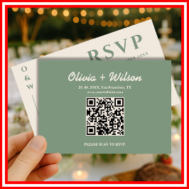 Sage Green Wedding Código QR RSVP