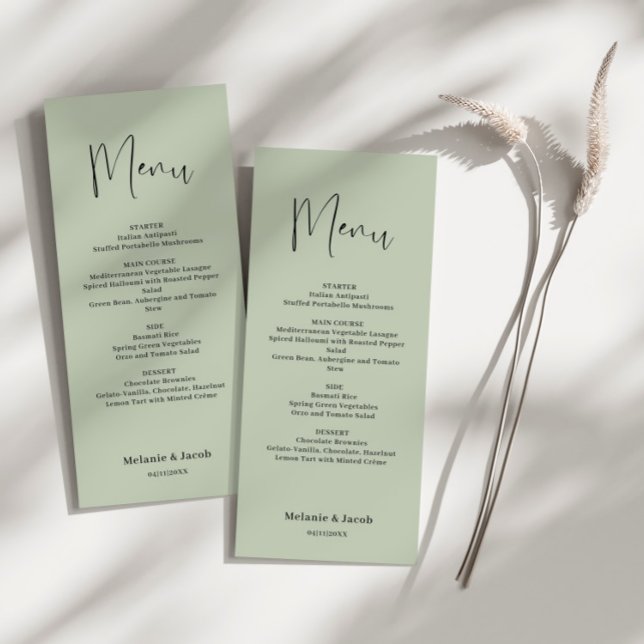 Sage Green Wedding Flat Menu (Criador carregado)