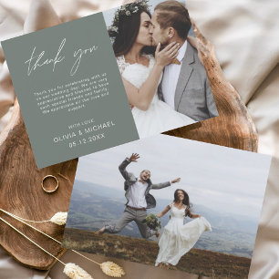 Sage Green Wedding Obrigado Cartões Flyer