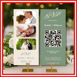 Sage Green Wedding Photo Código QR Salvar Data