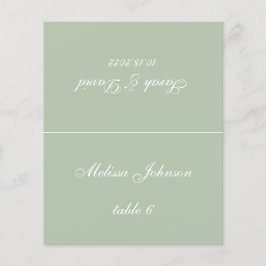 Sage Green Wedding Place Card - Nome do Convidado