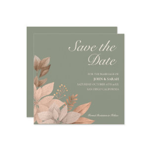 Sage Green Wedding Salvar a Data Convite