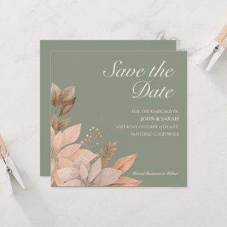 Sage Green Wedding Salvar a Data Convite