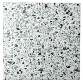Sage Green White Terrazzo Moderno Média Mínima