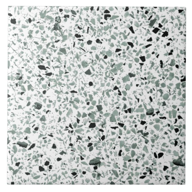 Sage Green White Terrazzo Moderno Média Mínima (Frente)