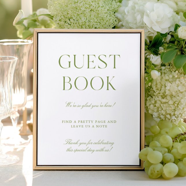 Sage Green & White Weding Sign (Sage Green & White Wedding Guest Book Sign)