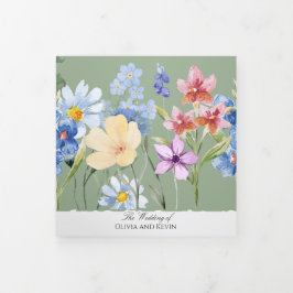 Sage Green Wildflower convite para casamento