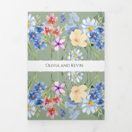 Sage Green Wildflower convite para casamento