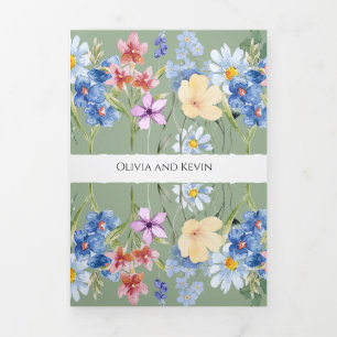 Sage Green Wildflower convite para casamento