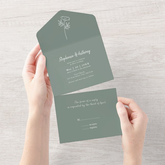 Sage Green Wildflower Wedding (Aba destacável)